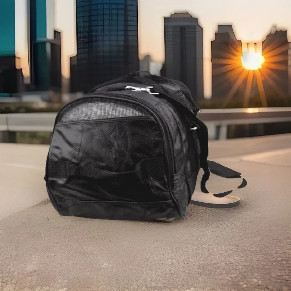 Genuine Mosaic Leather Travel Duffel Bag Luggage Black 21